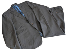 Alexandre Savile Row 2 Piece Mens Pinstripe Suit 46 Regular 40 Waist Wool Suit