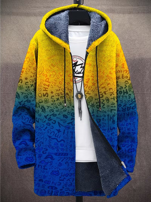 Western Outdoor Jacket Coat Fleece Men's Full Zip LONG HOOD BIG SZ 3XL