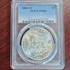 1884-CC MORGAN SILVER DOLLAR PCGS MS-64 CARSON CITY