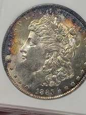 1885 O $1 Morgan Dollar ANACS Soapbox Holder MS61 Toned #838599