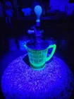 Uranium Glass Beater Complete Green Depression Glass Mixer Jar Glows One Chig