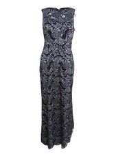 Adrianna Papell Women's Two-Tone Lace Gown (2, Black/Silver) 797532867828