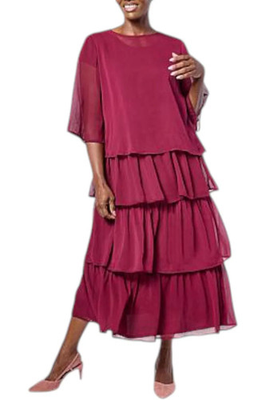 #ad Antthony Women#x27;s Overlay Tiered Maxi Dress Wine $27.99