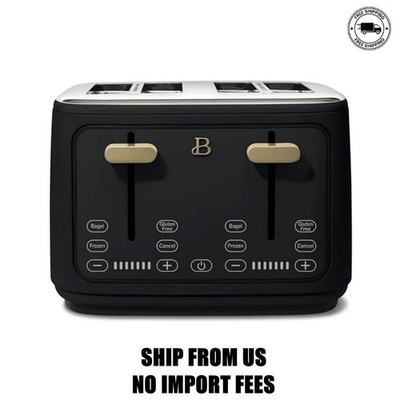Beautiful 4-Slice Toaster with Touch-Activated Display, Black Sesame by Drew Bar