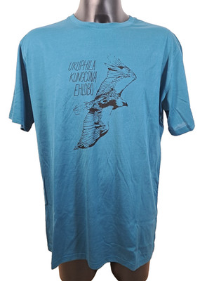 LOST SOLES Adler Druck T-Shirt Kurzarm Rundhals blau Baumwolle neu mit Etikett Herren XXL