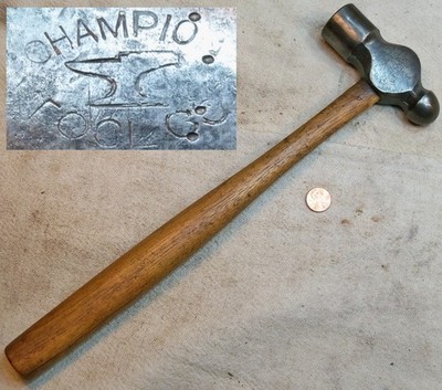 Champion Tool Co Blacksmith 1 3/4 lb Ball Peen Hammer Working Collectible Tool R