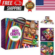 Arts and Crafts Vault - Craft Supplies Kit in a Box - Birthday Gift for Kids ...