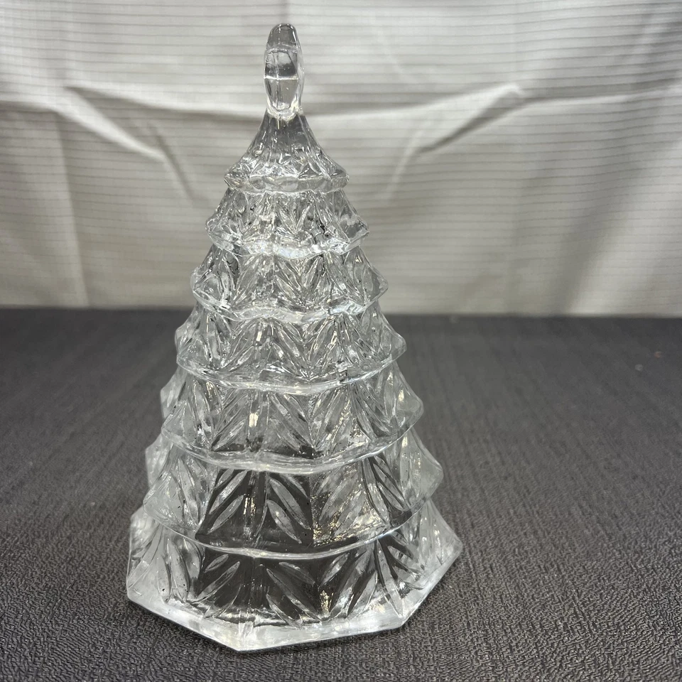 Plato de caramelo de colección Crystal Clear Industries árbol de Navidad con estrella LEER Foto 2 de 4