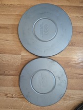 2 MPE 16mm Metal Film Reel 10 3/4  12 1/2 Canisters Bluish Tint