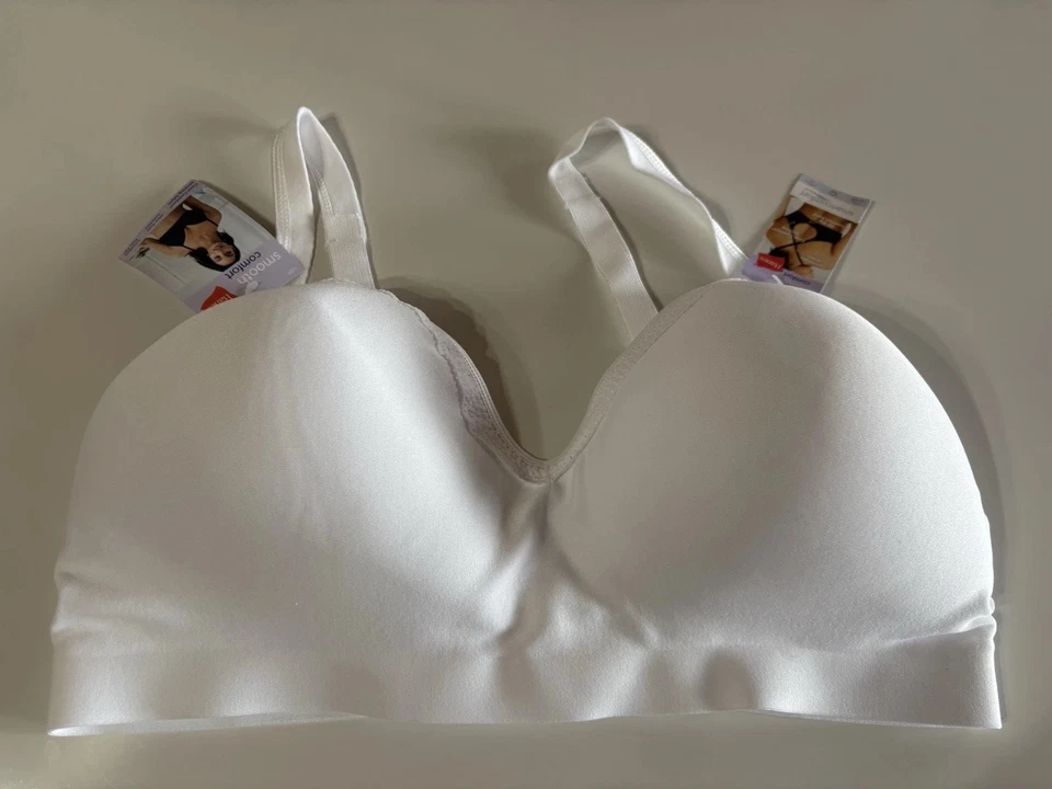 NOVO Sutiã Feminino Hanes 3XL SmoothTec ComfortFlex Fit Branco Sem Fio MHG199 - Imagem 2 de 4