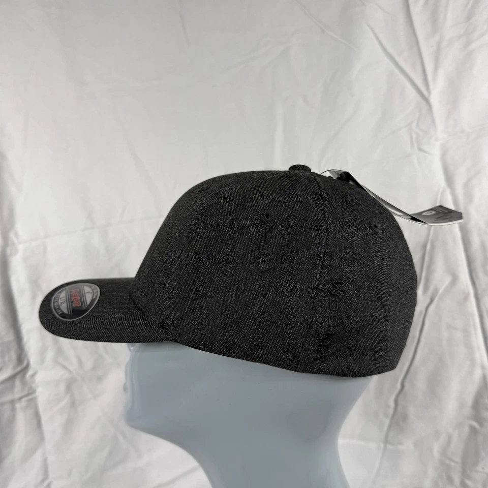 Volcom Hat Cap Fitted Mens Large XL Black Full Stone Heather Athletic Flexfit - Image 3 of 4