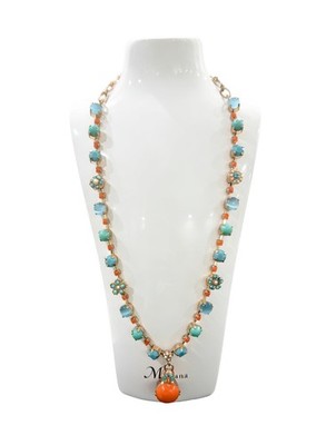 Mariana  Dolce Amore Necklace Austrian Czech Crystals Turquoise Swarovski Pearls