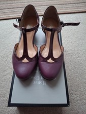 Hotter RUMBA COMFORT CONCEPT Grape Juice Leather T-Bar Cushion Heeled  Shoes 4