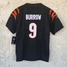 YOUTH CINCINNATI BENGALS Joe Burrow 9 Stitched Jersey Sz Large 14/16 NWT