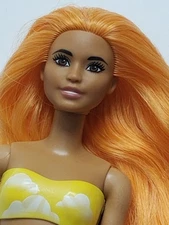 Mattel Barbie 2021 Sun Color Reveal Sunny Mermaid Series Orange Hair Doll HCC49
