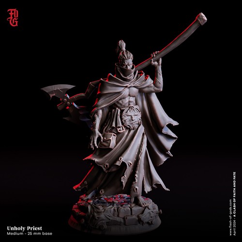 A Clash of Faith & Fate by Flesh of Gods Mini in resina DnD stampata in 3D - Foto 45 di 58