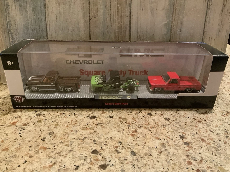 M2 Machines Square Body Truck Chevrolet GMC Walmart Exclusive 3 Pack S38 - Image 3 of 4