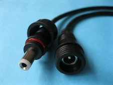 5 sets Waterproof Cable 5.5X2.1mm DC Power Male to Female Connector Black 15cm