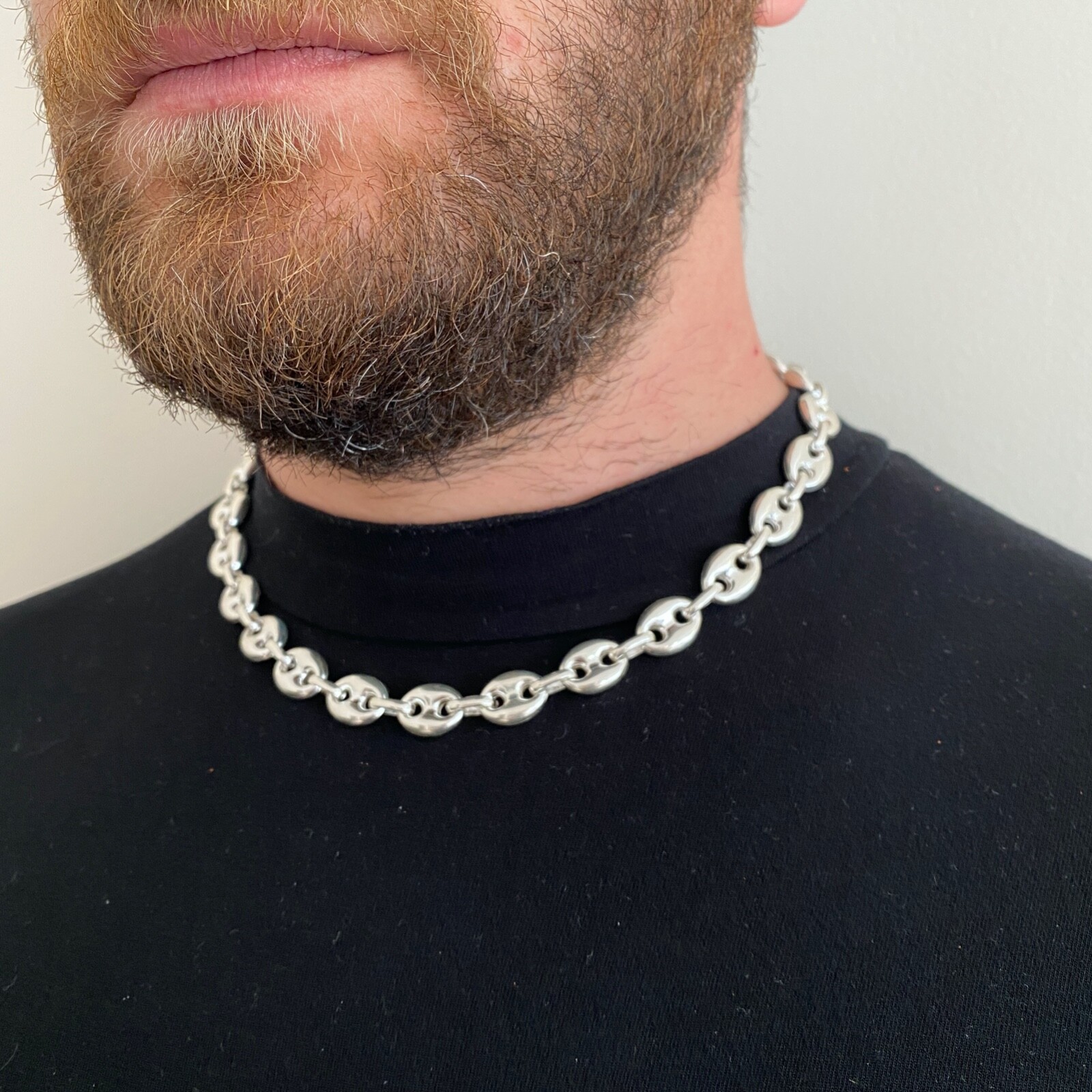 11mm Mens Puffed Mariner Link Chains Necklaces 925 Sterling Silver 42gr