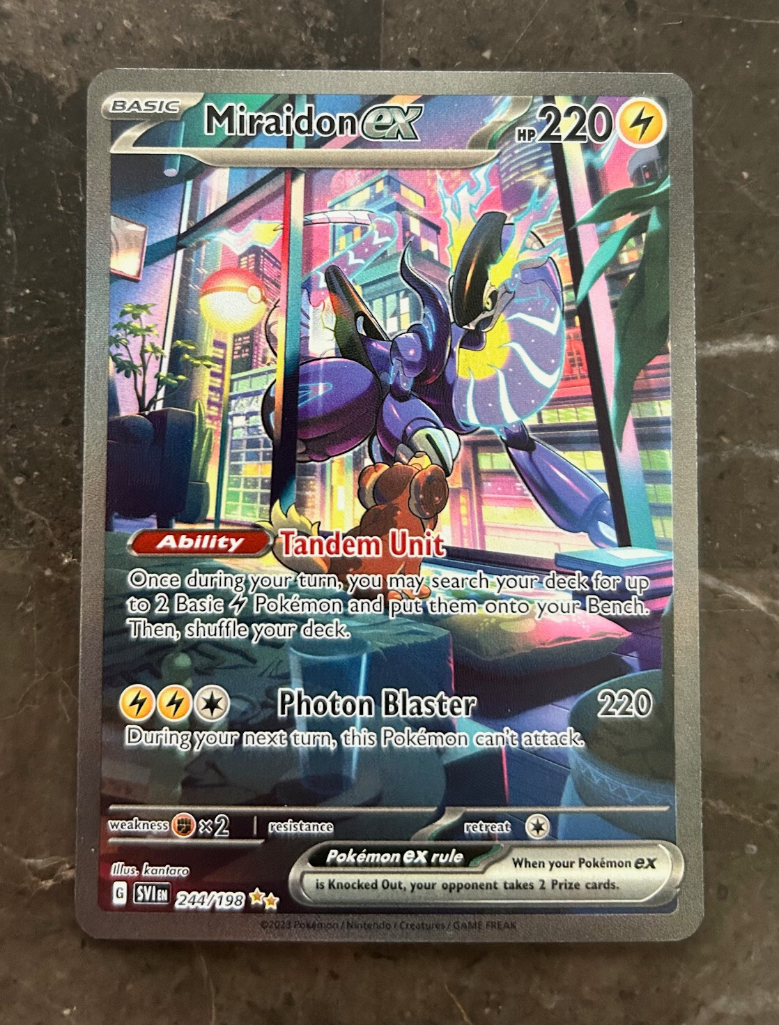 Pokemon Scarlet and Violet - MIRAIDON EX SPECIAL ILLUSTRATION RARE 244/198 NM