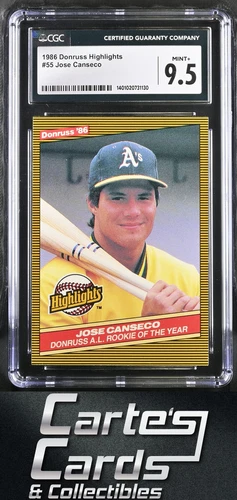 Jose Canseco 1986 Donruss Highlights #55 Oakland Athletics Rookie CGC 9.5
