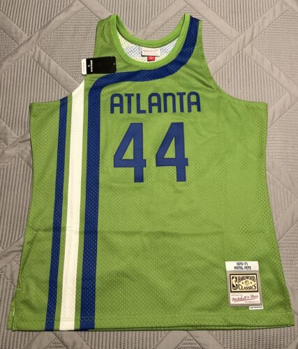 MITCHELL & NESS PISTOL PETE XL ATLANTA HAWKS $135 RETAIL SWINGMAN NWT HWC GREEN
