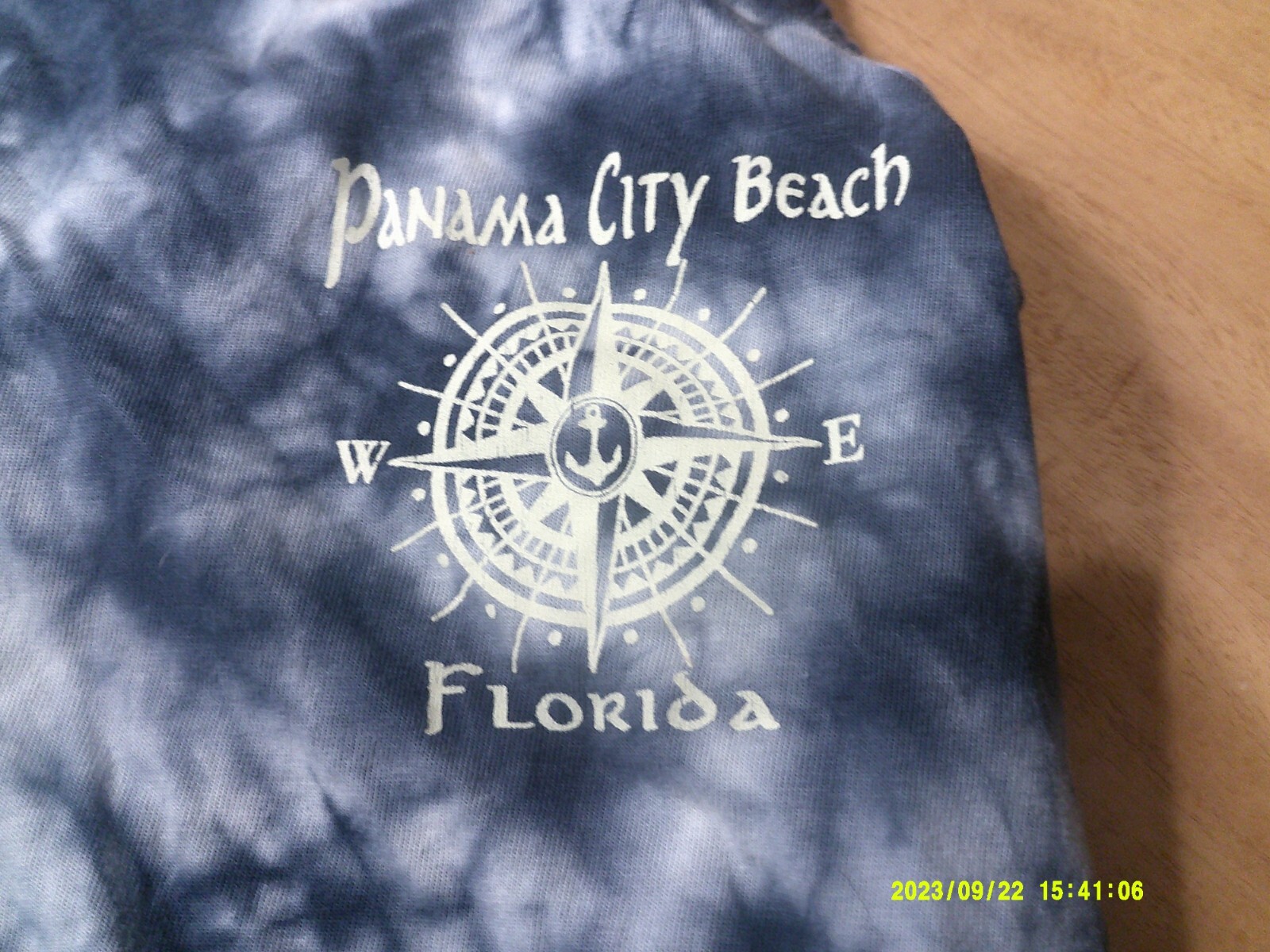 Kids Medium Tank Top Panama City Beach Florida Blue & White TieDied2
