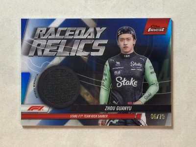 2024 Topps Finest Formula 1 F1 Raceday Relics Blue Zhou Guanyu /75 #RDR-ZHO (B)