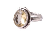 925 Sterling Silver Citrine Gemstone Handmade Rose Gold/Gold Plated Ring GRS1233
