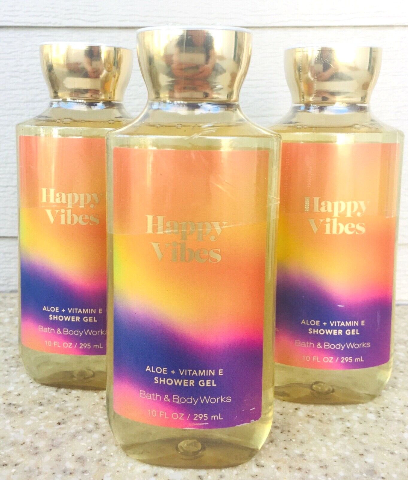 3 Bath & Body Works HAPPY VIBES Shower Gel Body Wash 10oz SET of 3 eBay
