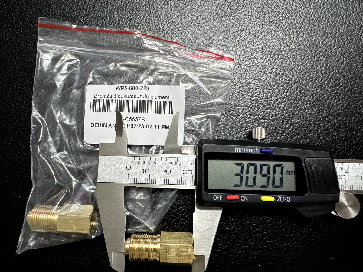 1+1 Brake Line Pipe Brass Metric Adapter M10X1 to M12X1 and  