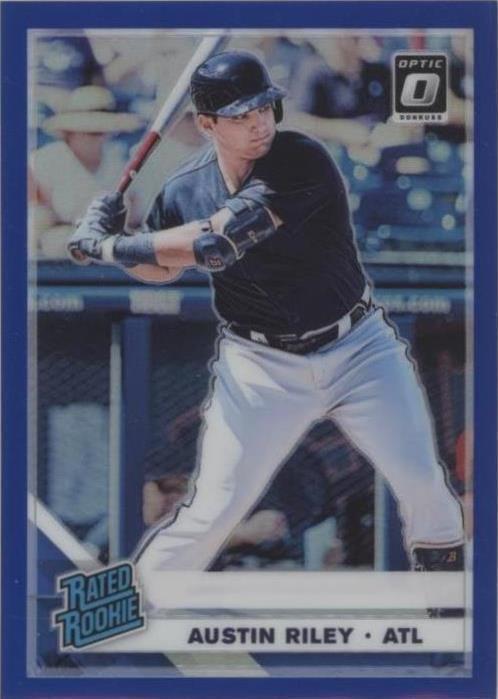 Austin Riley As A Rookie 2019 Panini Donruss Optic - Rated Rookies Austin Riley #95 Blue Prizm ...