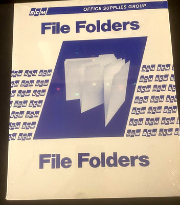 SCM Heavy Manila File Folders, Letter Size, 1/3 Cut, Box Of 100, Sealed Box