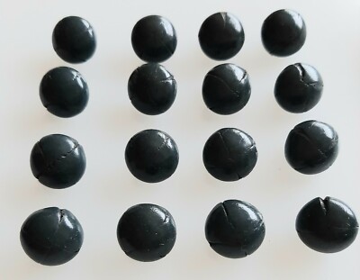 10 x 15 mm Runde Petrol Grau Leder Gewölbt Kunststoff/Leder Schaftknöpfe -C6