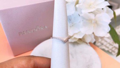 Authentic PANDORA Rose Gold Shimmering Wish CZ Stackable