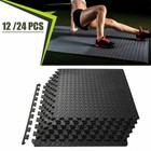12x X-Large Anti Fatigue Exercise Mat Firm EVA Foam Interlocking Tiles w/ Boards