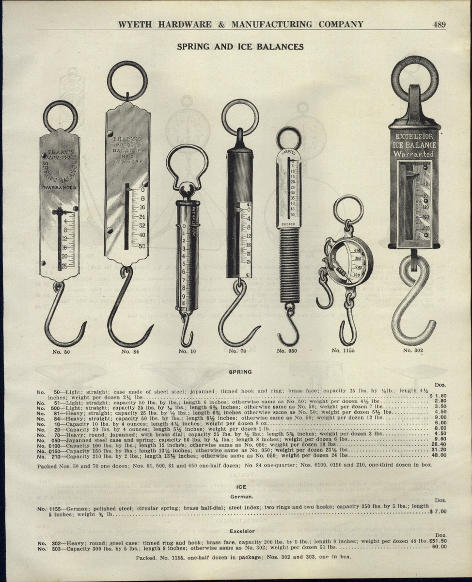 1914 PAPER AD German Made Style Ice Scale Balance Excelsior Postal
