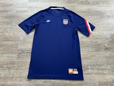 Nike Fit Dry 2020 USMNT Team USA Training Soccer Jersey Small Patch Dri Fit Blue