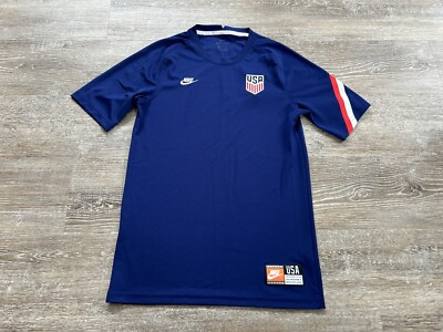 #ad Nike 2020 USMNT Team USA Training Soccer Jersey Small Dri Fit Blue Kit Men’s $39.99