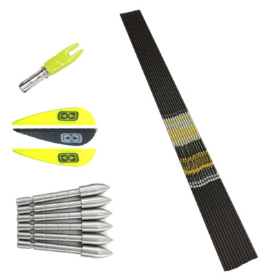 12PCS V1 SP350-1000 ID4.2 Carbon Arrows Pfeil Bogenschießen Recurvebogen