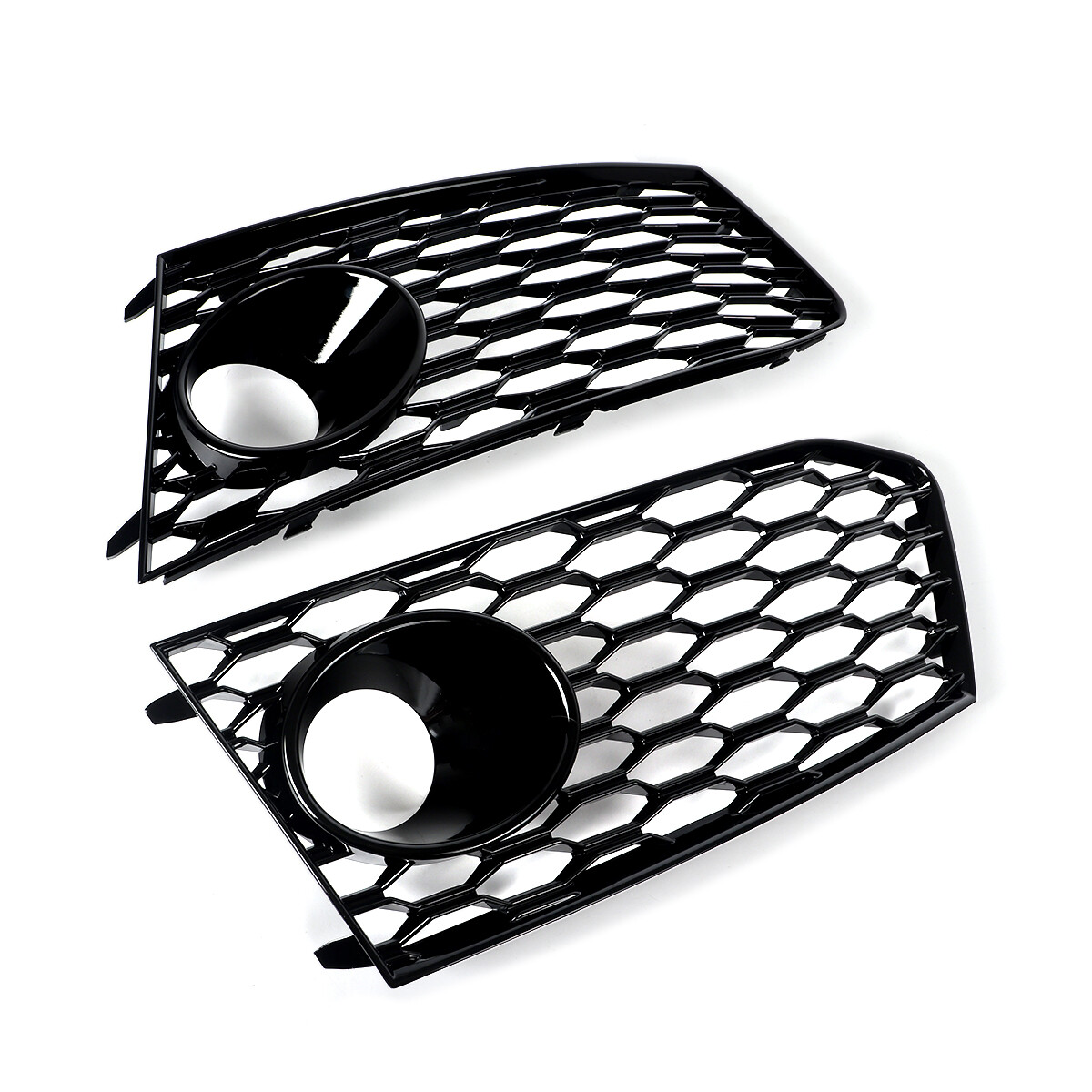 Left+Right Front Bumper Fog Light Frame Grille Covers Fit For Audi RS7 2014-2018