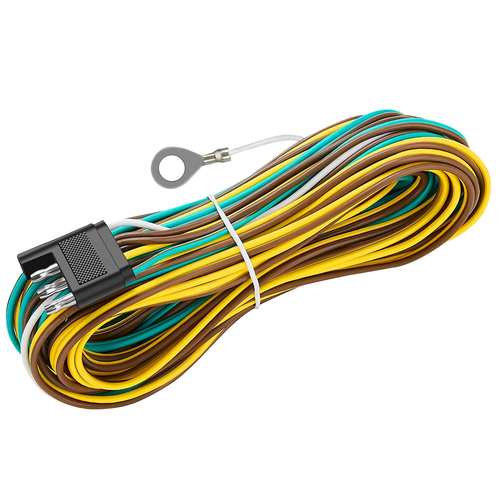 25Ft Trailer Wire,Trailer Wiring Harness Kit 4 Flat Extension Connector,4 Pin Fl