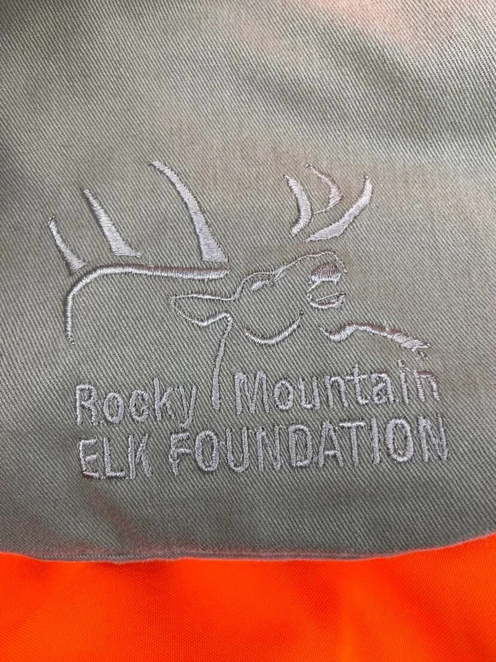 New Rocky Mountain Elk Foundation Safety LS Orange Button Down Shirt Men's L - Image 3 of 4
