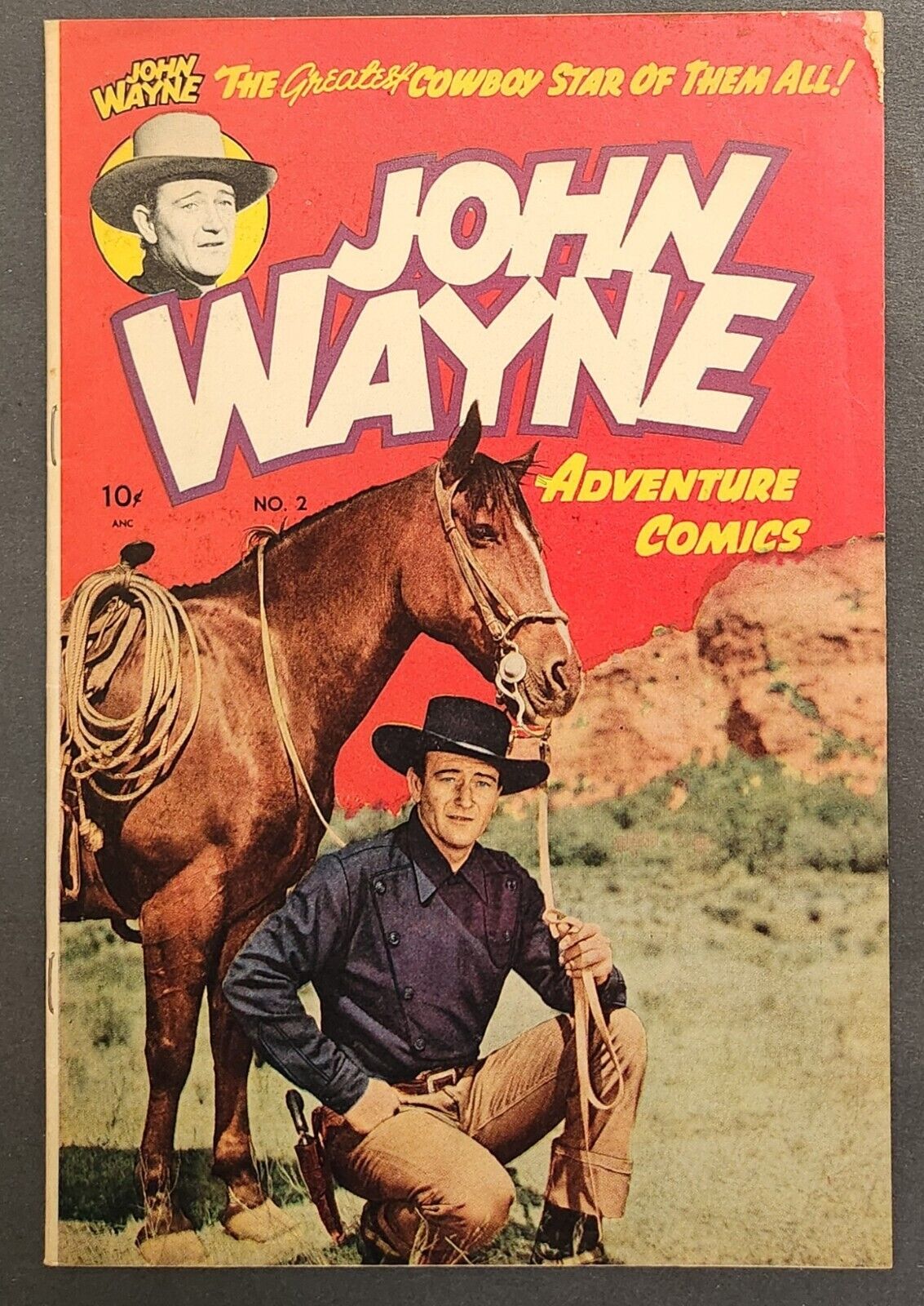 JOHN WAYNE Adventure Comics Book Toby Press April 1950 #2