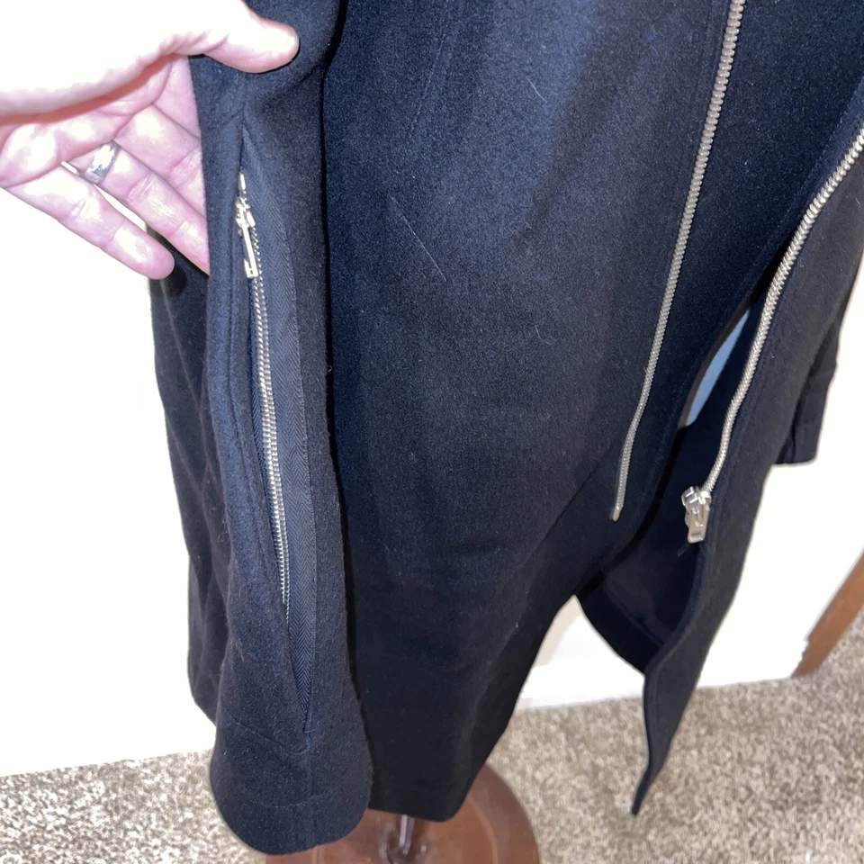 Abrigo de lana Rick Owens con cremallera negra talla US 38 Foto 4 de 4