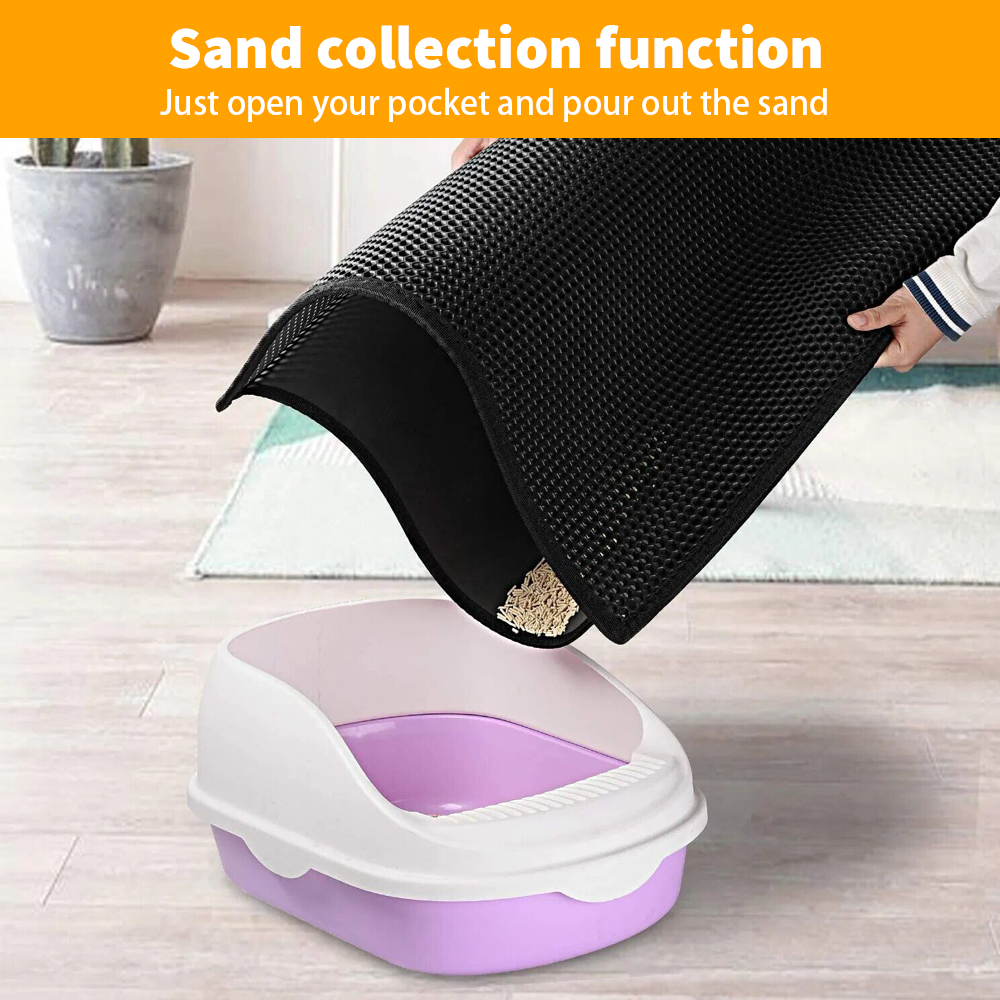 Double Layer Cat Litter Mat NonSlip Washable Pad for Cats Litter Box