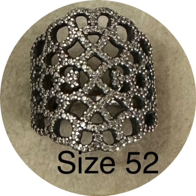 PANDORA STATEMENT LACE RING SIZE 52 REF 190907CZ … - image 2