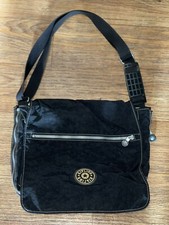 Kipling Nylon Madhouse Expandable Black Messenger Bag Pockets Key Clip. READ!!