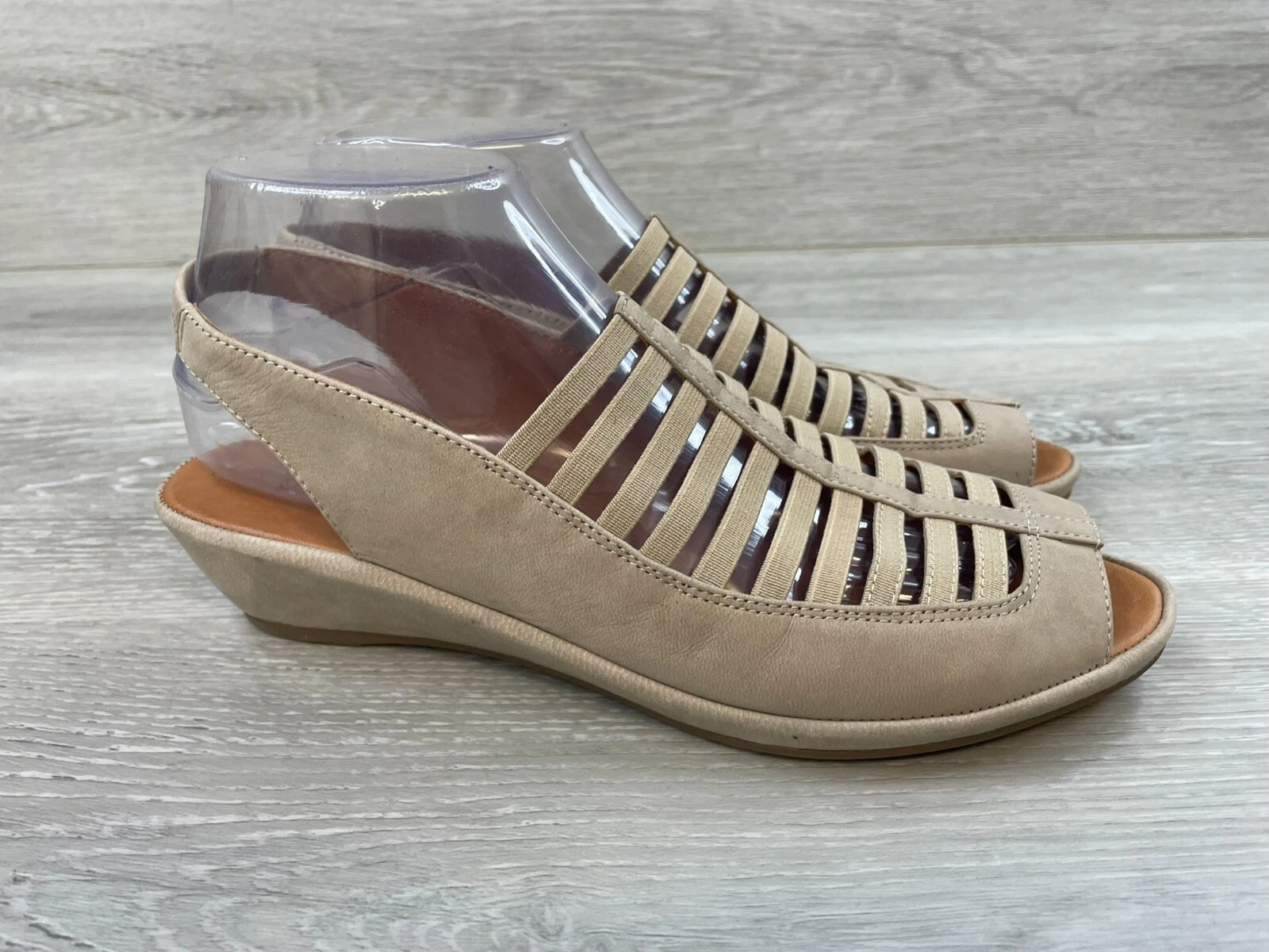 MBT Gentle Souls Kenneth sandalo donna 8 5 marrone zeppa slingback scarpe comode