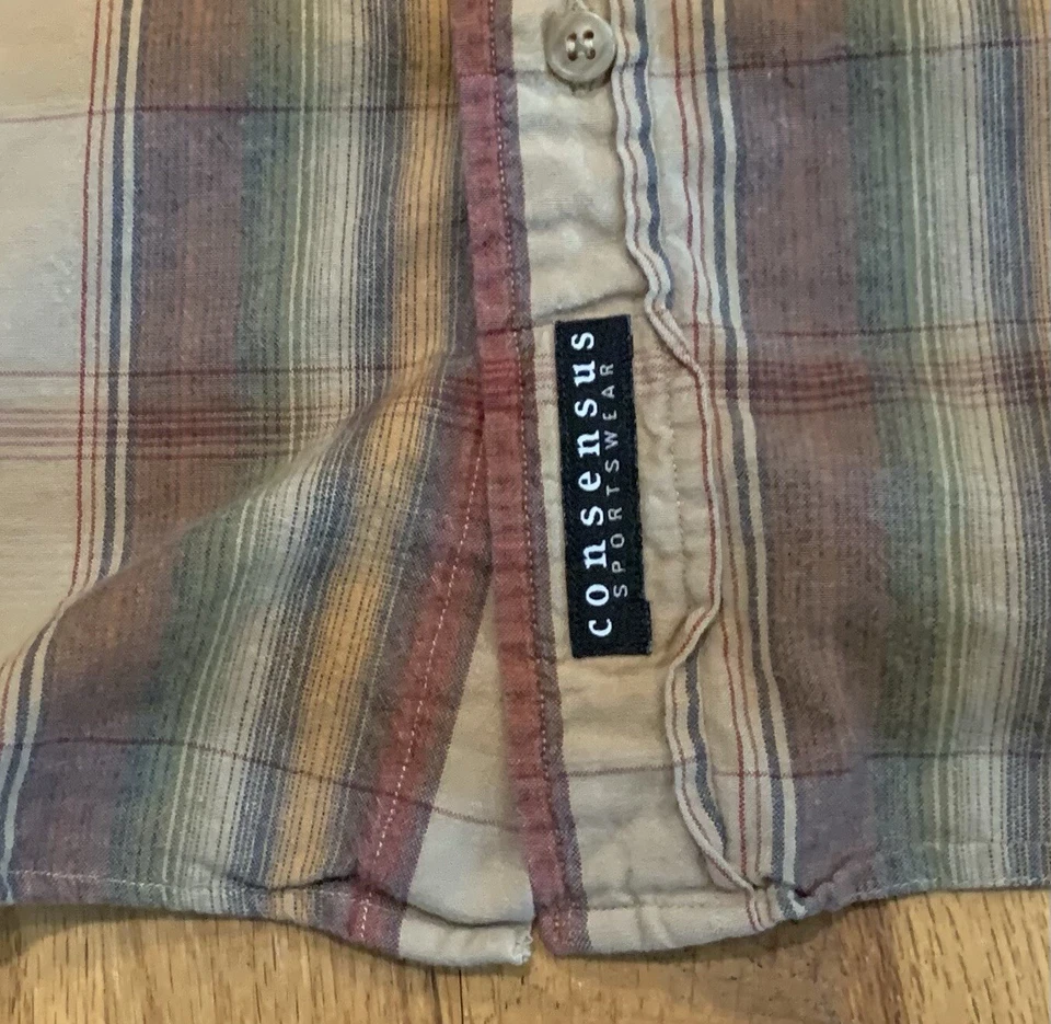 Consensus Sportswear Button Up Shirt Mens XLT Plaid Long Sleeve Big & Tall - Image 3 of 4